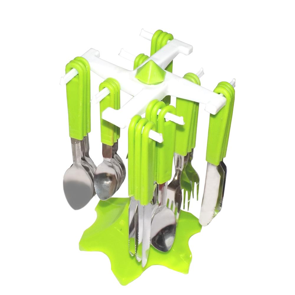 0175 24 Piece Stainless Steel Premium Cutlery Set With Stand - SkyShopy 0175 24 Piece Stainless Steel Premium Cutlery Set With Stand - SkyShopy